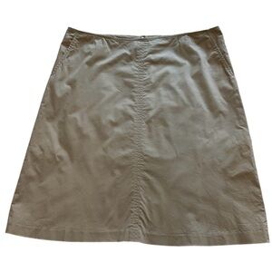 Banana Republic Flat Front A-Line Skirt Midi High Rise Slash Pockets Size 14